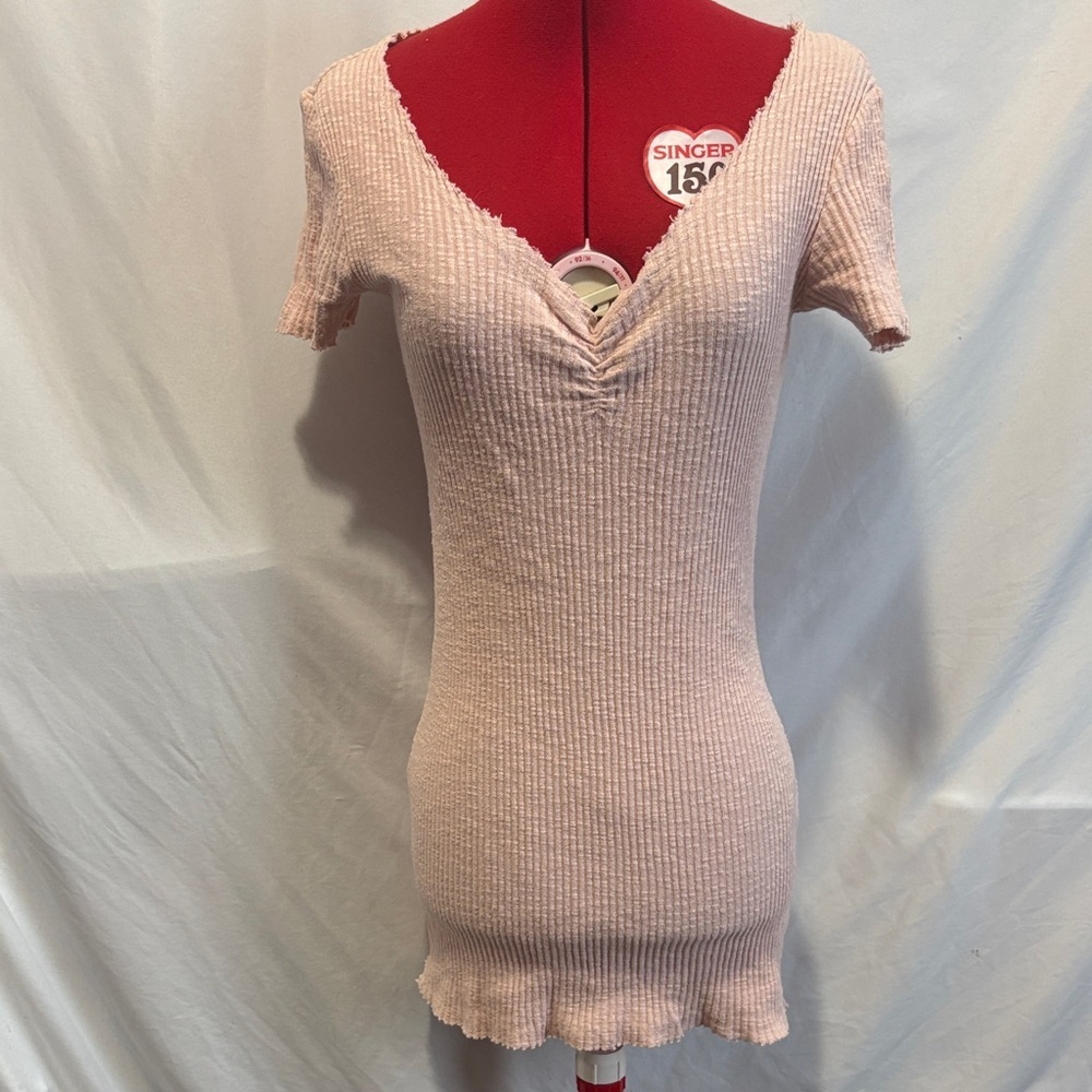 Forever 21 Pink Ribbed Mini Dress SM333